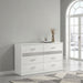 Viana 6-Drawer Bedroom Dresser with Chrome Pulls White High Gloss