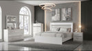 Viana 6-Drawer Bedroom Dresser with Chrome Pulls White High Gloss