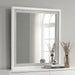 Viana Square Beveled Dresser Mirror with Faceted Trim White High Gloss