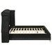 Barzini Upholstered Eastern King Wingback Bed Black