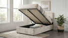 Reeves Upholstered Twin Lift-Top Storage Platform Bed Beige