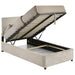 Reeves Upholstered Twin Lift-Top Storage Platform Bed Beige