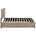 Reeves Upholstered Full Lift-Top Storage Platform Bed Tan