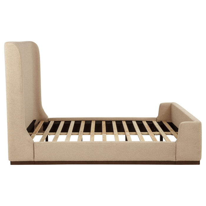 Nala Queen Fabric Upholstered Platform Bed Tan