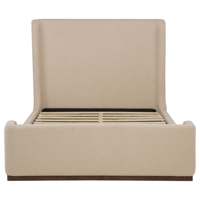 Nala Queen Fabric Upholstered Platform Bed Tan