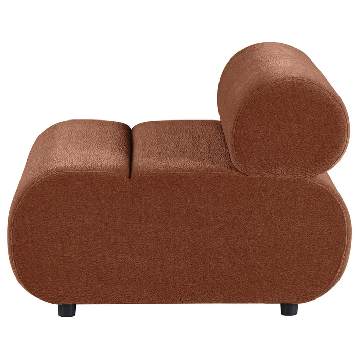 Byrne Velvet Upholstered Armless Chair Rust