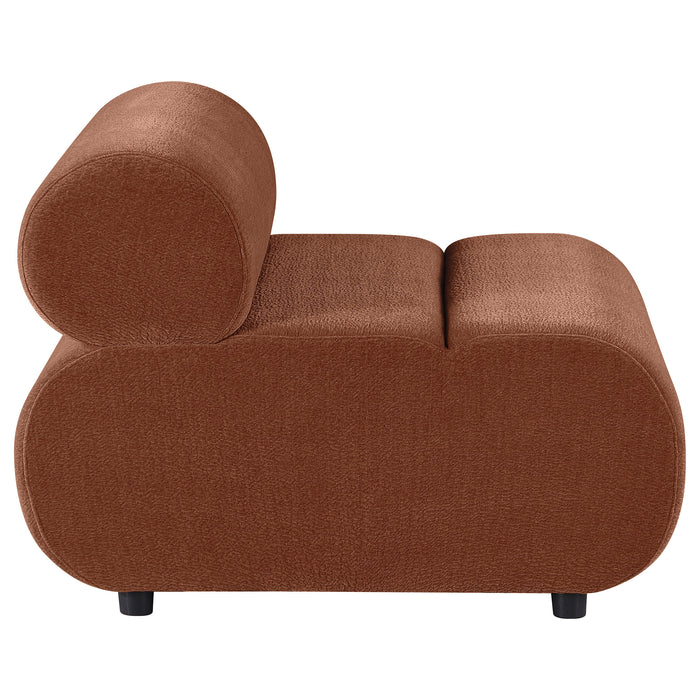 Byrne Velvet Upholstered Armless Chair Rust