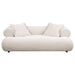 Eskola 3-seat Chenille Sofa with Rounded Shelter Arms Ivory