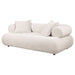 Eskola 3-seat Chenille Sofa with Rounded Shelter Arms Ivory