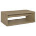 Ingram 2-Drawer Rectangular Coffee Table with Open Shelf Latte