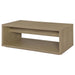Ingram 2-Drawer Rectangular Coffee Table with Open Shelf Latte