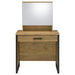 Bettin Vanity Set with Sliding Mirror and Stool Golden Oak
