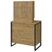 Bettin Vanity Set with Sliding Mirror and Stool Golden Oak