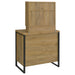 Bettin Vanity Set with Sliding Mirror and Stool Golden Oak