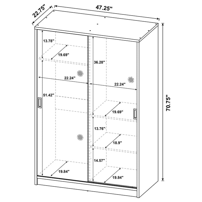 Noble 2-door Bedroom Wardrobe Storage Cabinet Armoire Latte
