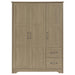 Canova 3-door Bedroom Wardrobe Storage Cabinet Armoire Latte
