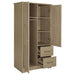 Cassara 2-door Bedroom Wardrobe Storage Cabinet Armoire Latte