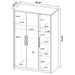 Cerda 3-door Bedroom Wardrobe Storage Cabinet Armoire Latte