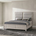 Farre Eastern King Upholstered Panel Bed Washed Grey