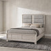 Farre Queen Upholstered Platform Panel Bed Washed Grey