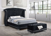 Barzini Velvet Upholstered Tufted Storage Bench Black
