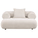 Eskola Chenille Accent Chair with Rounded Shelter Arms Ivory