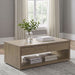 Ingram 2-Drawer Rectangular Coffee Table with Open Shelf Latte