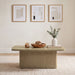 Fraser Transitional Rectangular Pedestal Coffee Table in Greige