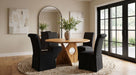 Snyder Round Pedestal Solid Wood Dining Table Natural Acacia