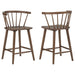 Jeffries 2-Piece Curved Spindle-Back Counter Chair Set Walnut
