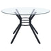 Steele 48-inch Round Glass Top Dining Table Matte Black