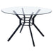 Steele 48-inch Round Glass Top Dining Table Matte Black