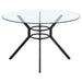 Steele 48-inch Round Glass Top Dining Table Matte Black
