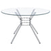 Steele 48-inch Round Glass Top Dining Table Chrome