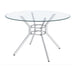 Steele 48-inch Round Glass Top Dining Table Chrome