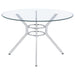 Steele 48-inch Round Glass Top Dining Table Chrome