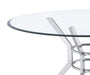 Steele 48-inch Round Glass Top Dining Table Chrome