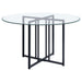 Pace 48-inch Round Glass Top Dining Table Matte Black