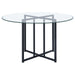 Pace 48-inch Round Glass Top Dining Table Matte Black