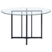 Pace 48-inch Round Glass Top Dining Table Matte Black