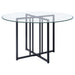 Pace 48-inch Round Glass Top Dining Table Matte Black