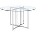 Pace 48-inch Round Glass Top Dining Table Chrome