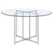 Pace 48-inch Round Glass Top Dining Table Chrome