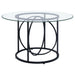 Levy 48-inch Round Glass Top Dining Table Matte Black