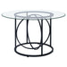 Levy 48-inch Round Glass Top Dining Table Matte Black