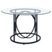 Levy 48-inch Round Glass Top Dining Table Matte Black