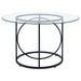 Levy 48-inch Round Glass Top Dining Table Matte Black