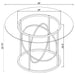 Levy 48-inch Round Glass Top Dining Table Matte Black