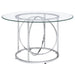 Levy 48-inch Round Glass Top Dining Table Chrome