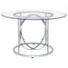 Levy 48-inch Round Glass Top Dining Table Chrome